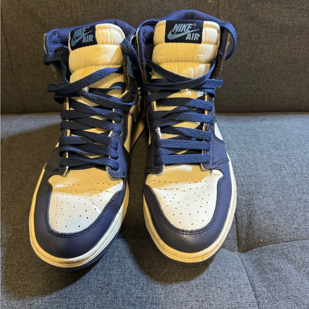 Nike High-Top Sneakers in Blue and Cream